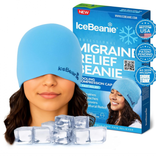 Gorro IceBeanie para el alivio de migrañas, dolor de cabeza o estres.